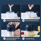 Wireless Mini Electric Food Chopper and Garlic Crusher
