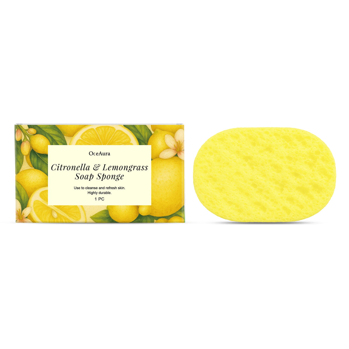 Exfoliating Lemongrass Bath Sponge for Daily Body Cleansing