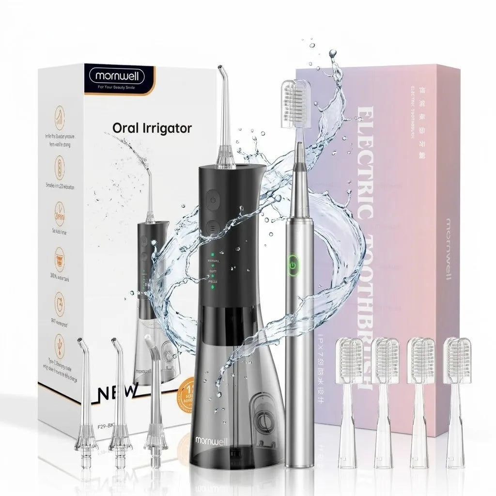 Electric Water Flosser and Sonic Toothbrush Oral Care Combo Kit