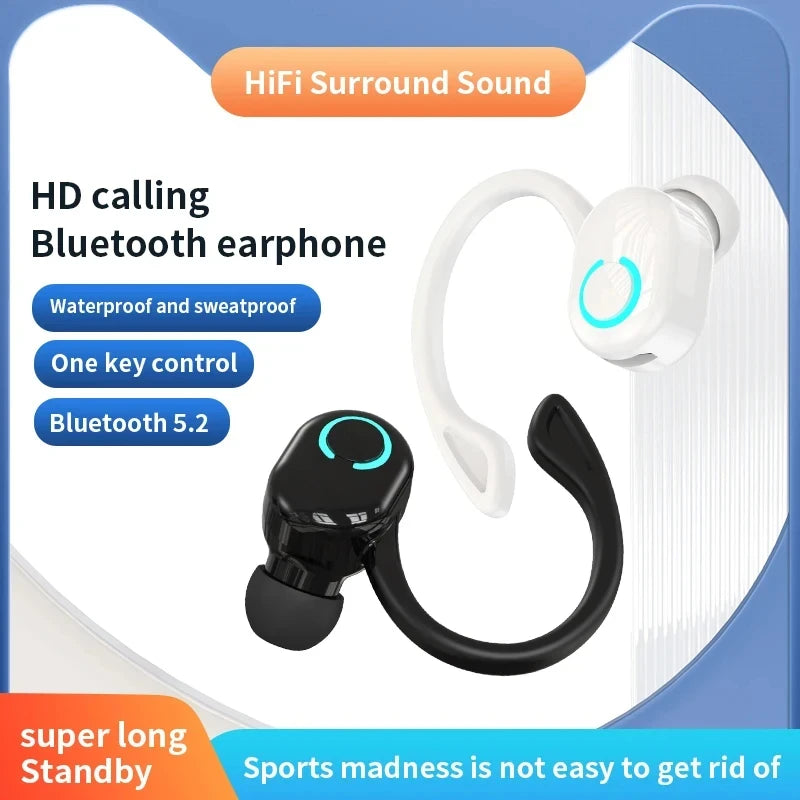 Wireless Ear-Hook Bluetooth Headset for Sports and Business