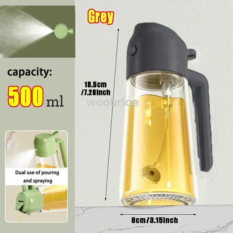 2-in-1 Glass Oil Sprayer and Pourer for Cooking