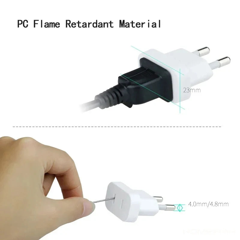 US to EU Power Plug Travel Adapter