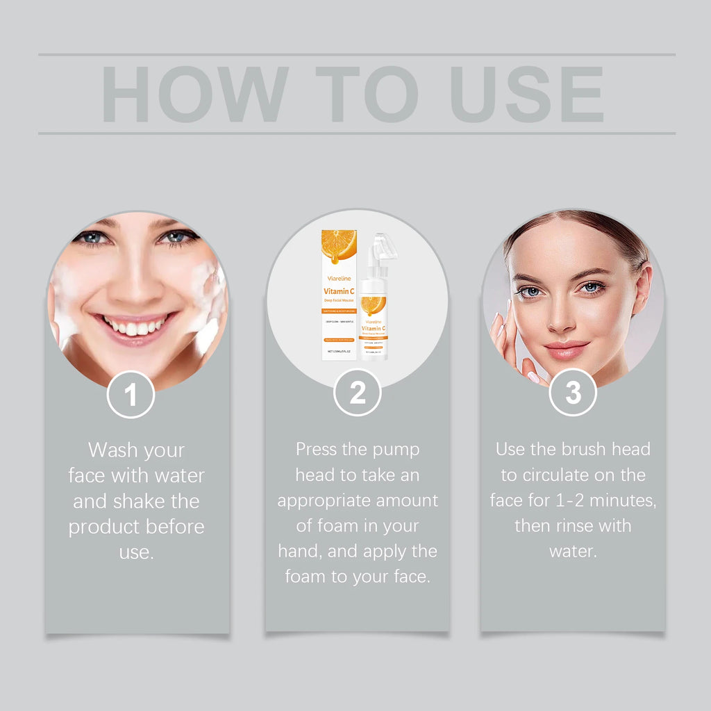Vitamin C Brightening Facial Cleanser with Silicone Brush
