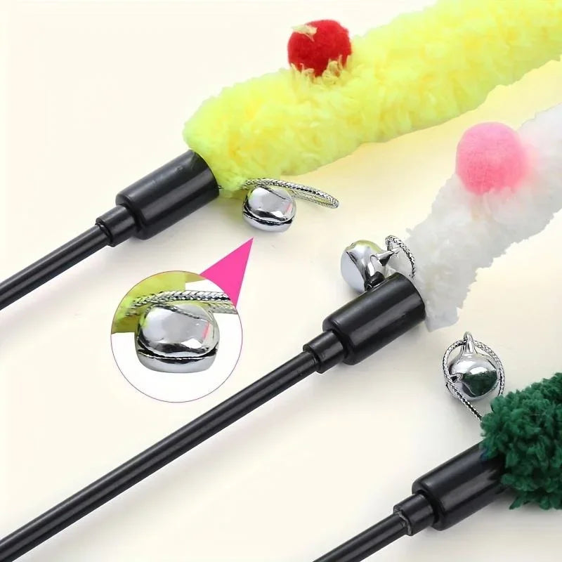 Interactive Plush Cat Teaser Wand Toy - 4