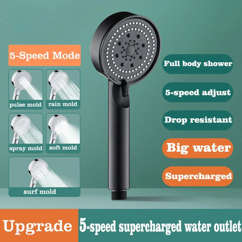 5-Mode High-Pressure Water Saving Handheld Shower Head - 22