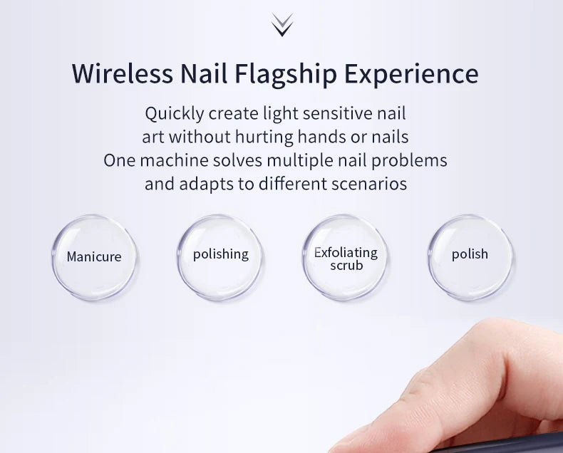 Electric Cordless Manicure and Pedicure Nail Drill Kit - 10
