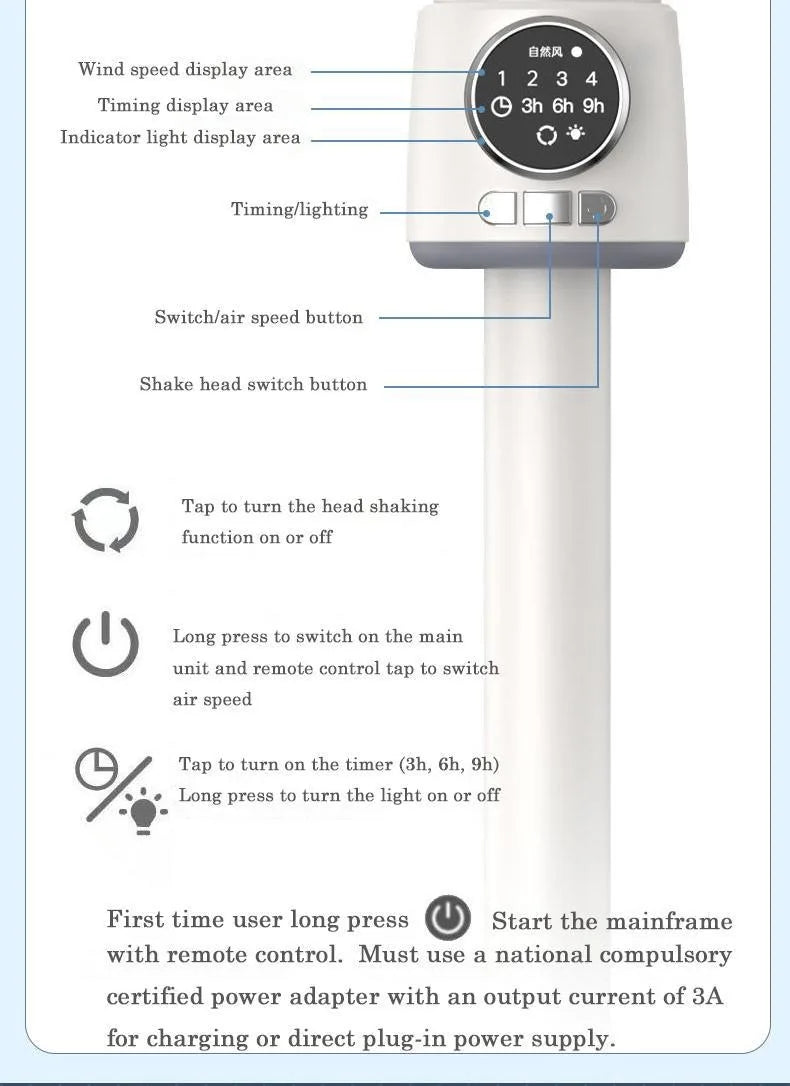 Rechargeable Portable Air Circulation Floor Fan