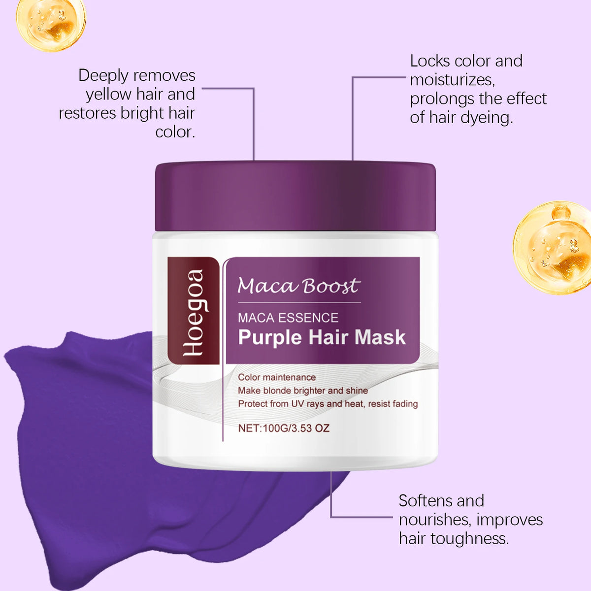 Purple Hair Mask and Shampoo Set for Color Protection