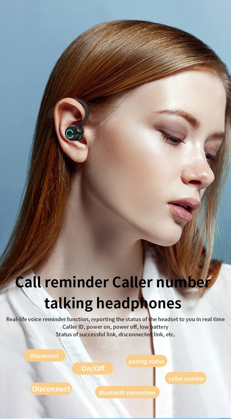 Wireless Ear-Hook Bluetooth Headset for Sports and Business