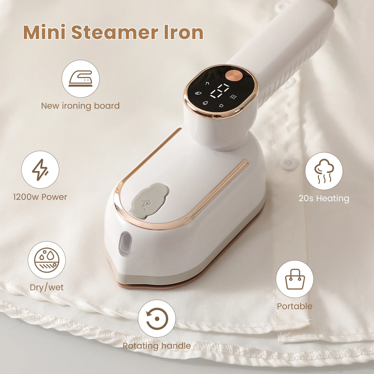 Portable Handheld Steam Iron for Garments