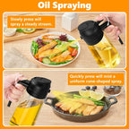 2-in-1 Dual Action Oil Spray and Pour Bottle for Kitchen Cooking