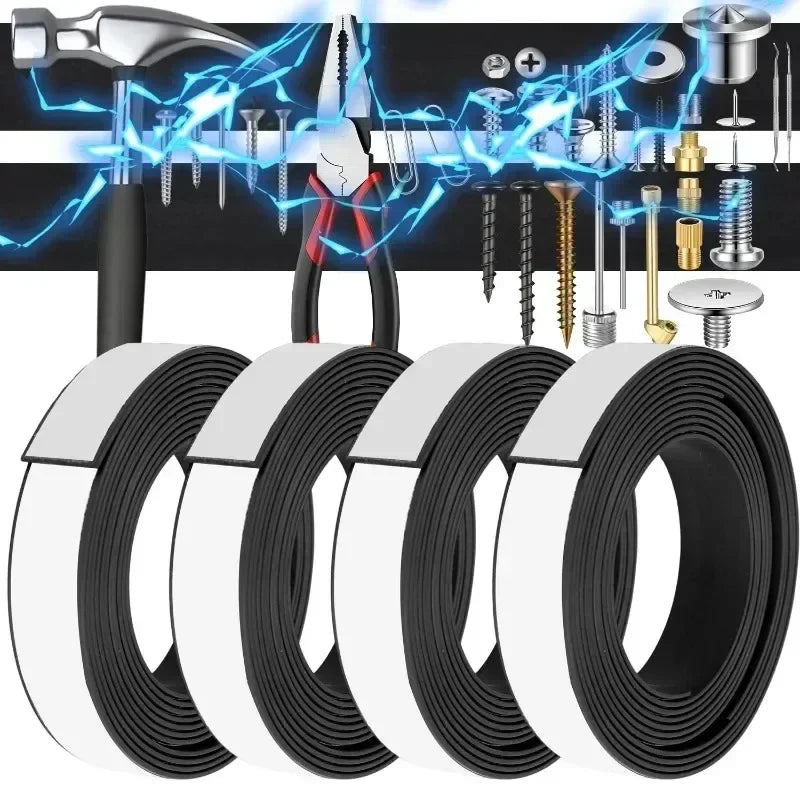 Self-Adhesive Cuttable Magnetic Strip for DIY Home Organization - 8