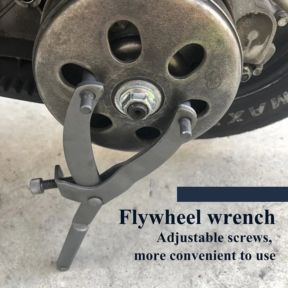 Adjustable Motorcycle Flywheel and Clutch Hub Spanner Wrench