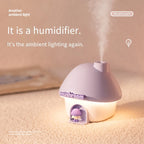 Cute Mushroom House Humidifier with LED Night Light