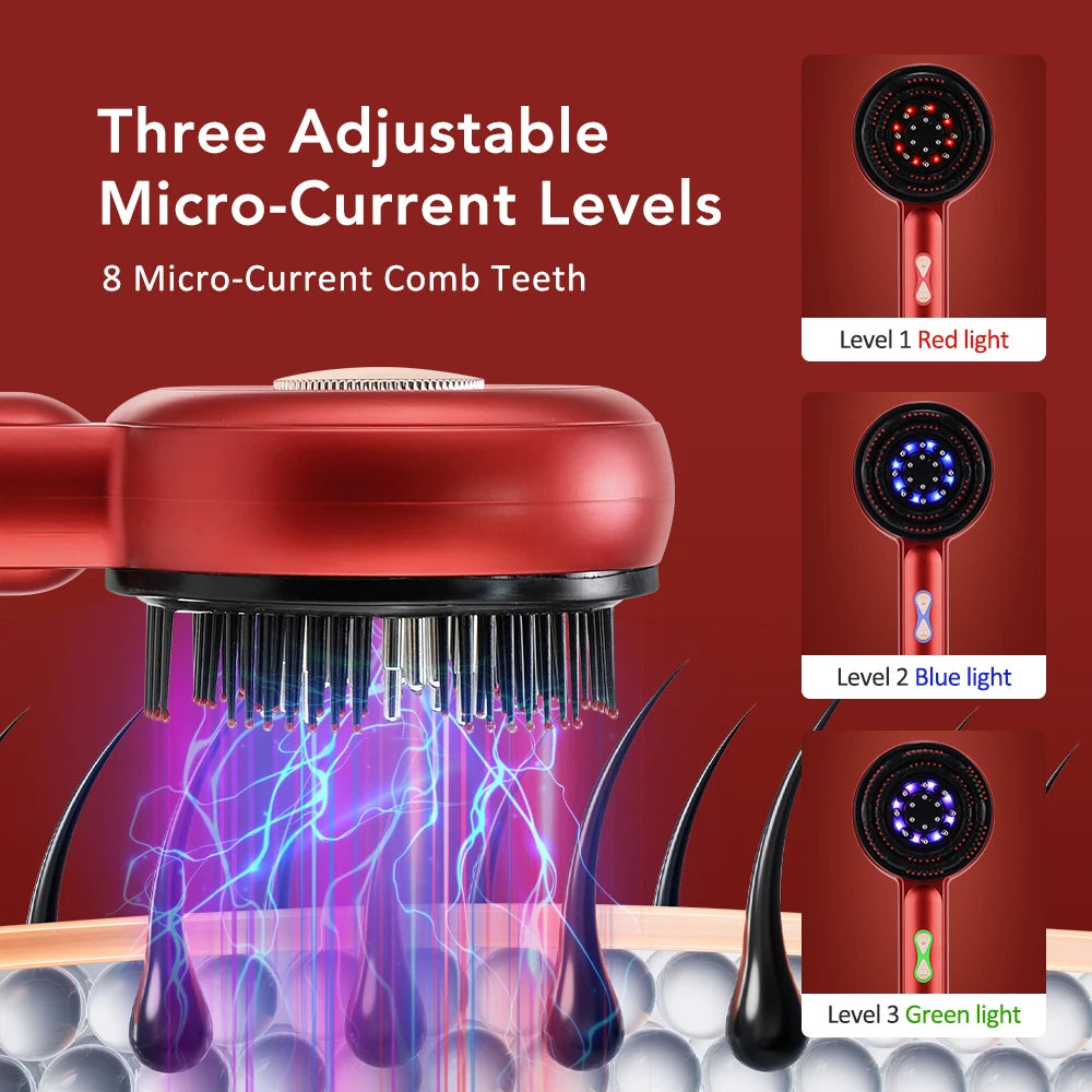 Electric Scalp Massage Comb with Serum Applicator for Hair Growth