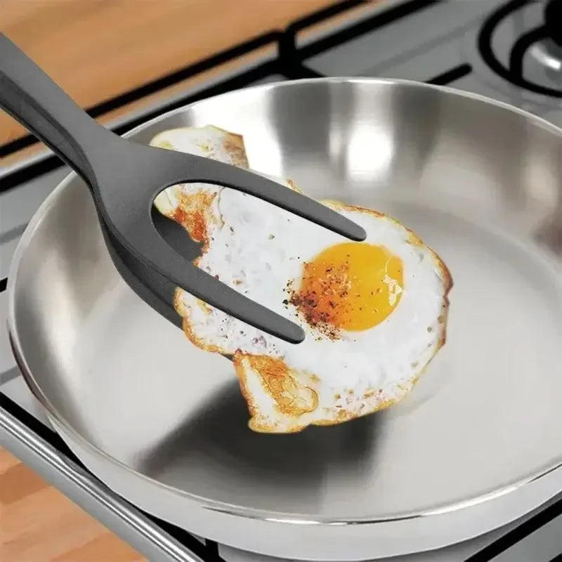 2-in-1 Non-Stick Spatula and Kitchen Tongs for Cooking - 4