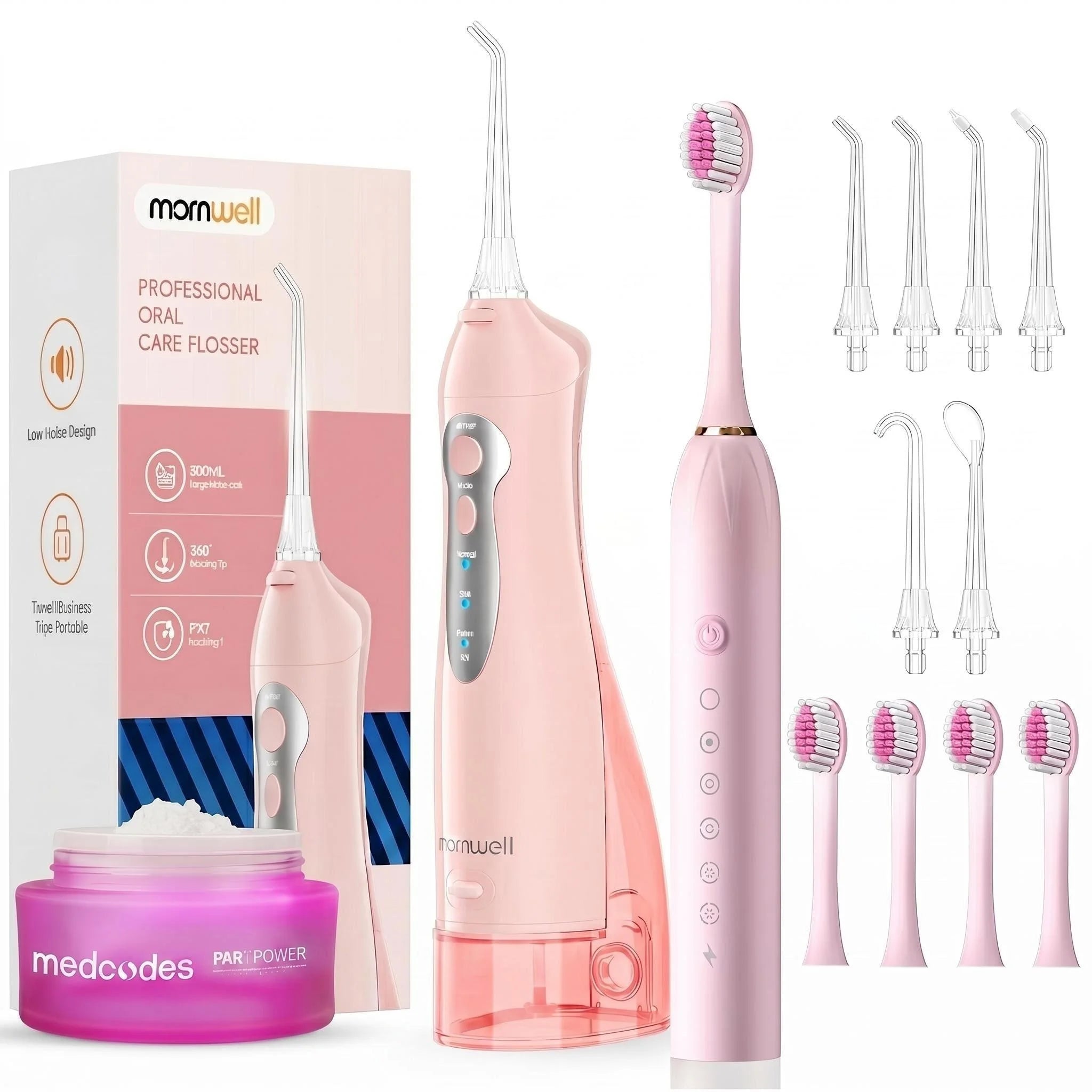 Portable Water Flosser and Electric Toothbrush Oral Care Set - 25