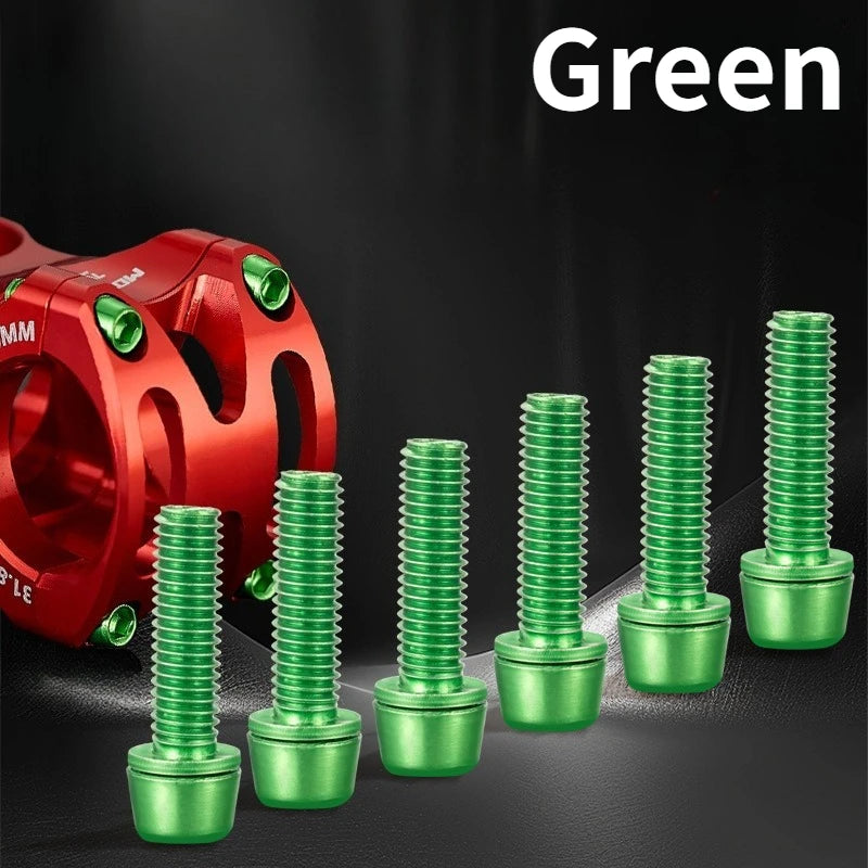 6-Piece M5x18mm Colored Bike Stem and Handlebar Bolt Set