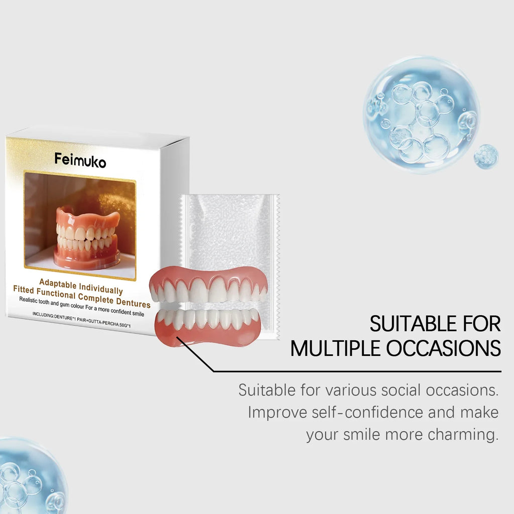Comfort Fit Silicone Denture Cosmetic Teeth Set