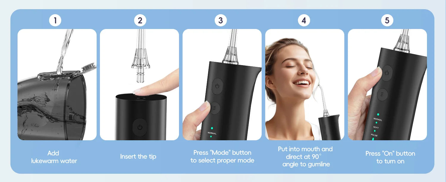 2-in-1 Portable Water Flosser and Electric Toothbrush Kit - 10