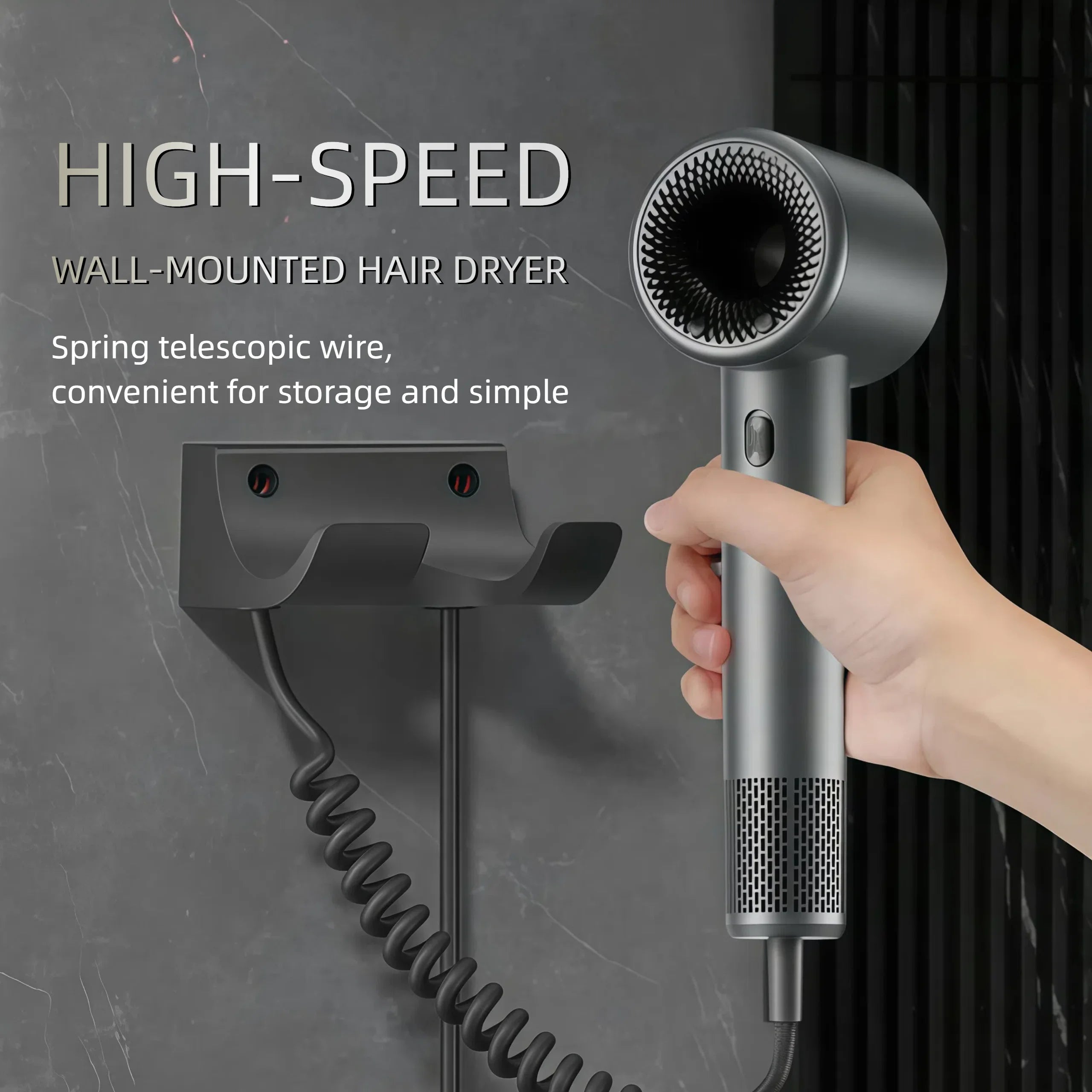 Wall-Mounted Ionic Hair Dryer for Home and Bathroom - 4