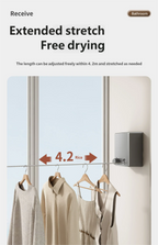 Wall Mounted Retractable Indoor Clothesline for Laundry Drying