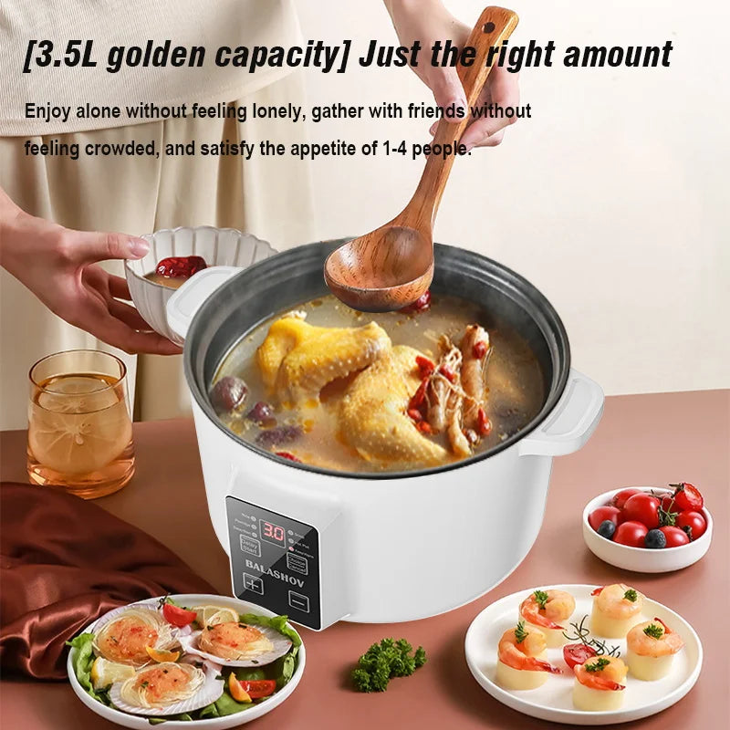 Multifunction 3.5L Non-Stick Electric Hot Pot Cooker - 1