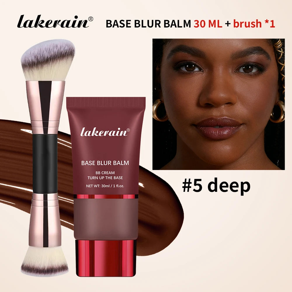 Matte Liquid Foundation and Dual-Ended Makeup Brush Set - 19