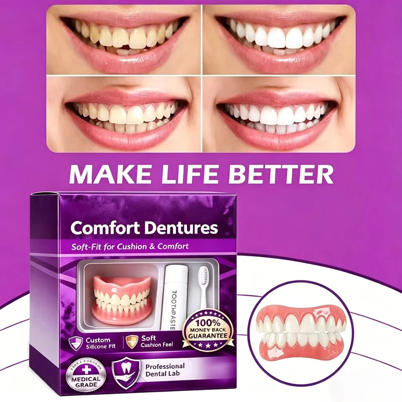 Comfortable Silicone Full Set Dentures for Instant Smile - 11