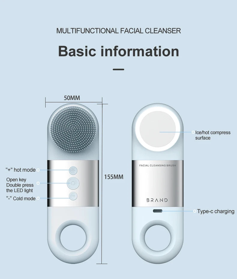 Hot and Cold Sonic Facial Cleansing Brush