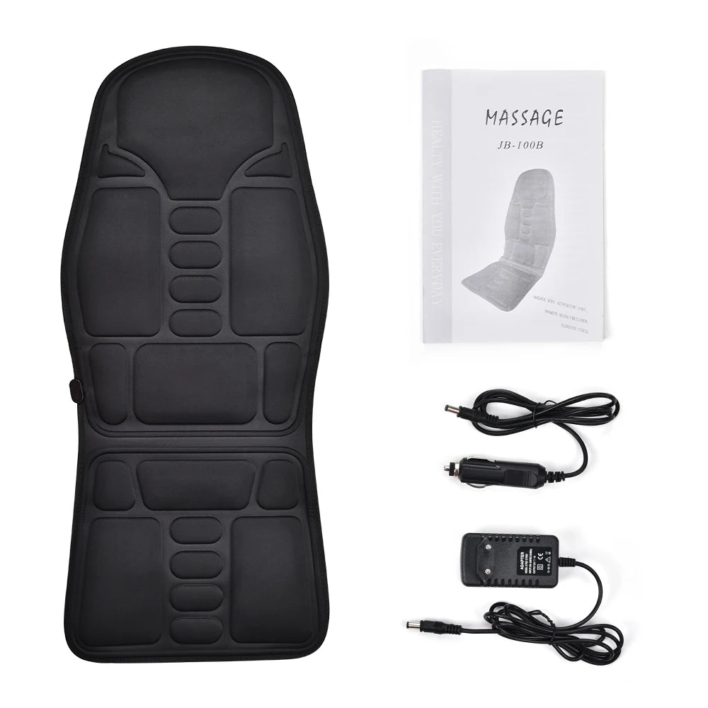 Full-Body Electric Heated Massage Chair Cushion for Home and Car