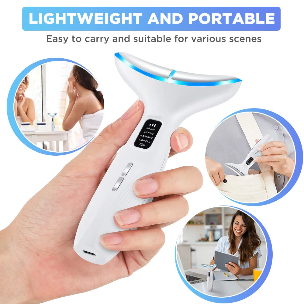 LED Facial and Neck Skin Tightening Beauty Massager