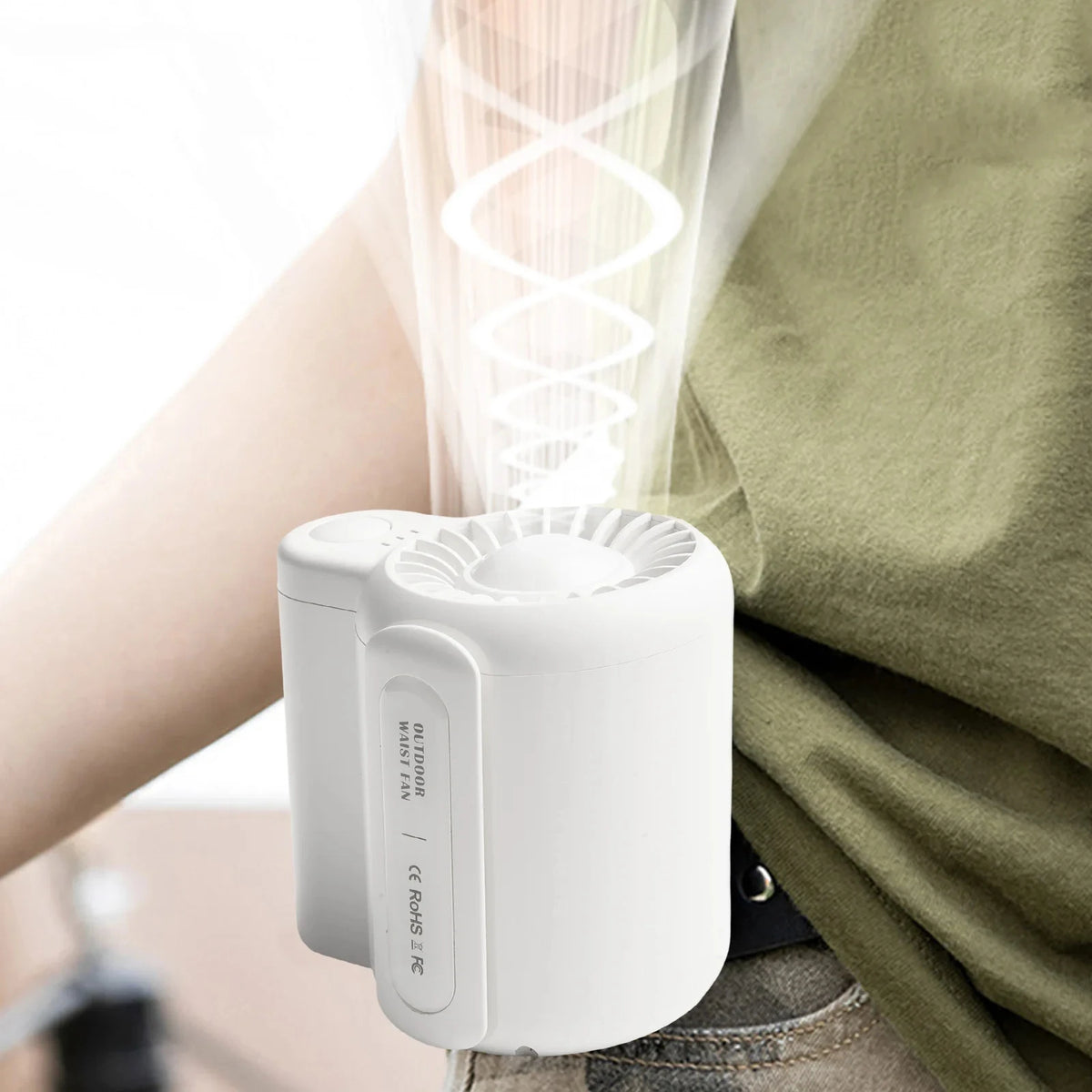 Portable Rechargeable Waist Clip Cooling Fan for Travel and Sports