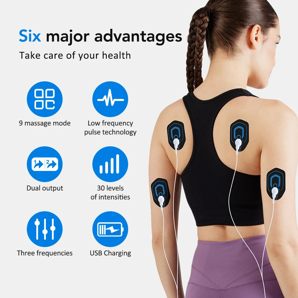 Portable Electric TENS and EMS Body Muscle Massager