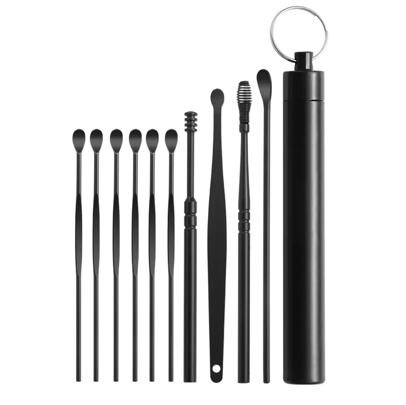 Stainless Steel Ear Wax Removal Tool Kit with Travel Case