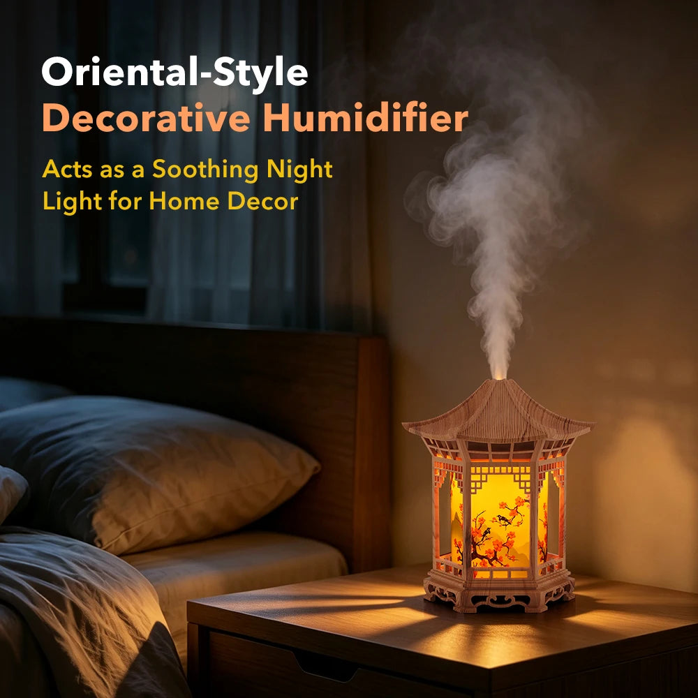 Portable Ultrasonic Pavilion Humidifier with LED Night Light - 8