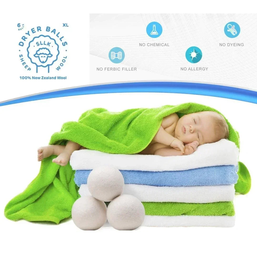 Reusable Wool Dryer Balls for Natural Fabric Softening - 16