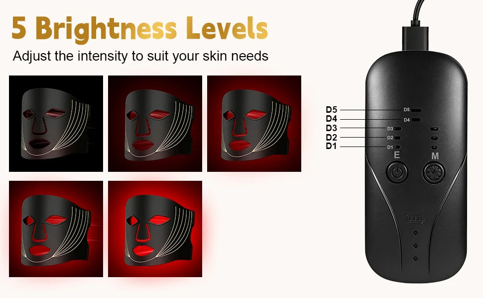 7-Color LED Light Therapy Facial Mask for Skin Rejuvenation - 10