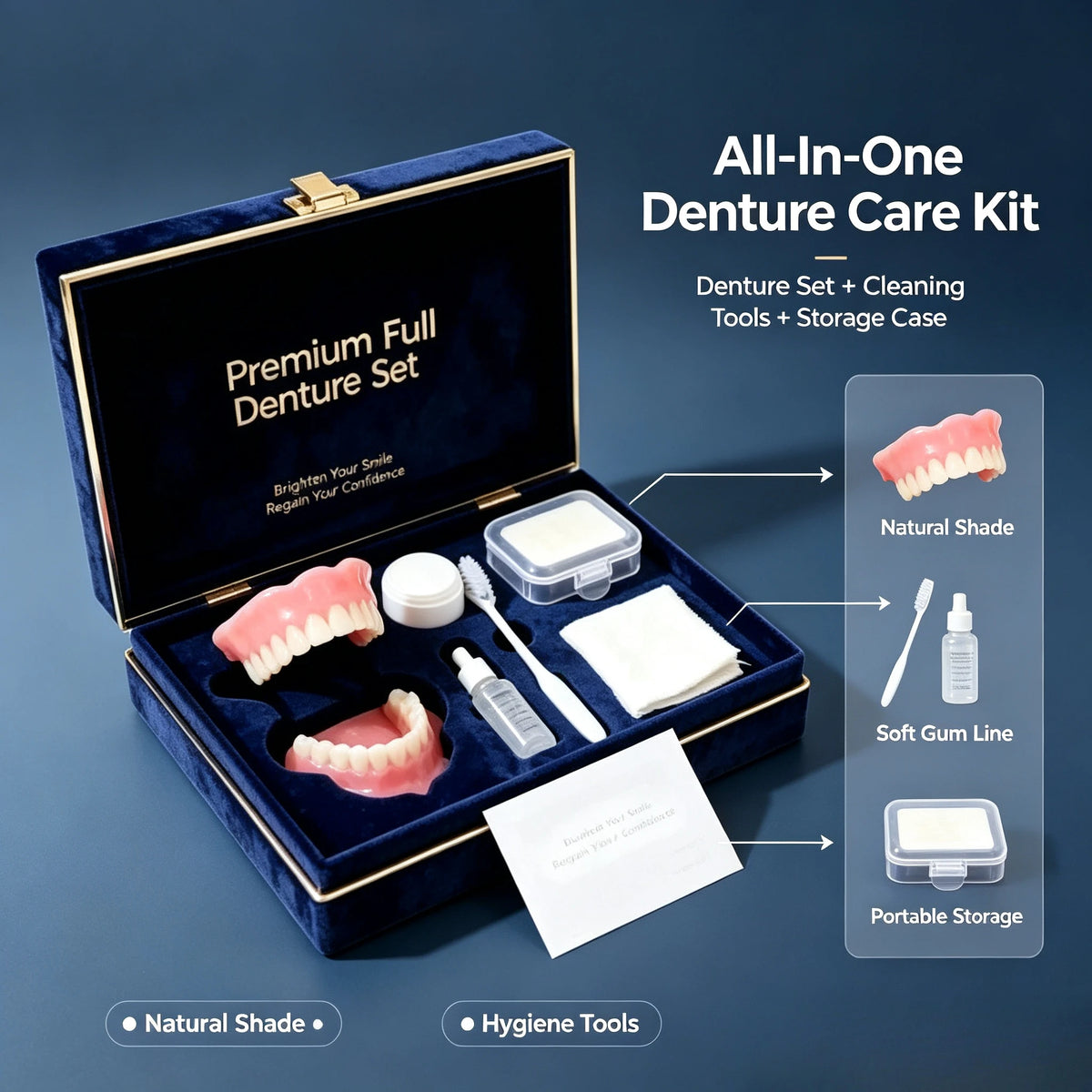 All-In-One Full Mouth Denture and Oral Care Kit
