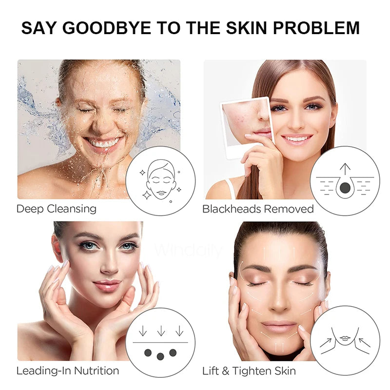 Ultrasonic Facial Skin Scrubber and Pore Cleaner Spatula - 14