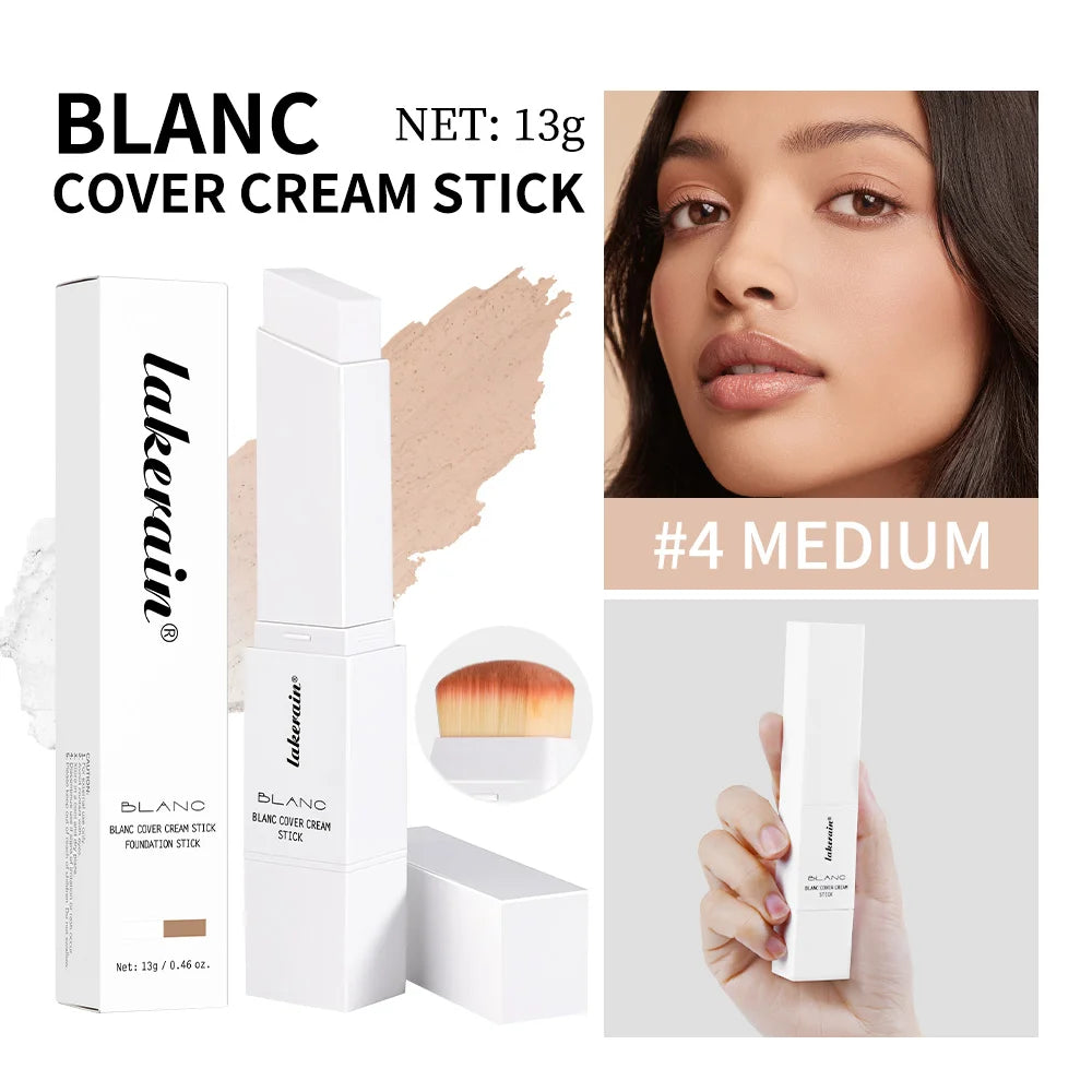 Full Coverage Cream Foundation Stick with Built-in Blending Brush - 23