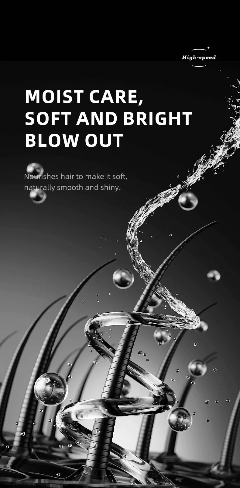 Wall-Mounted Ionic Hair Dryer for Home and Bathroom