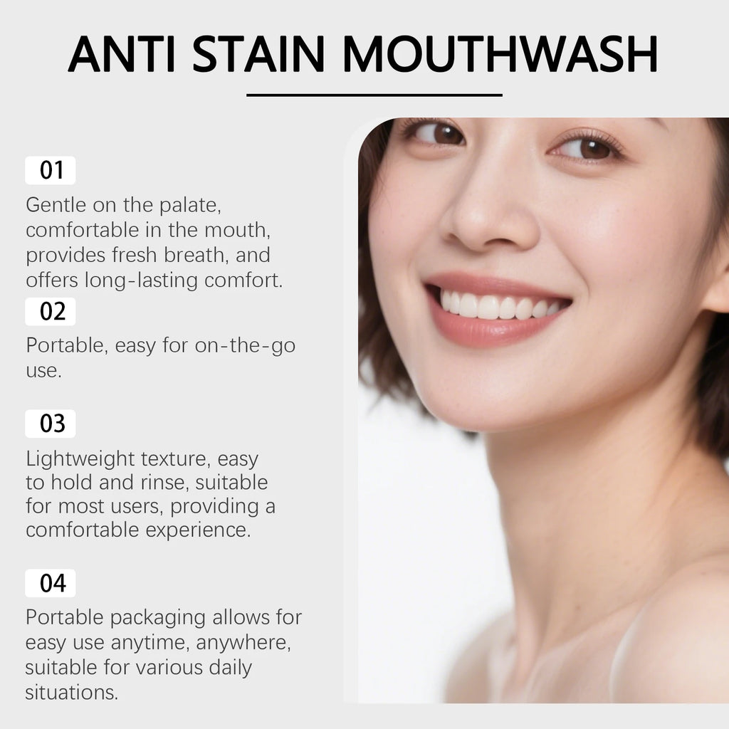 Anti-Stain Teeth Whitening Mouthwash for Fresh Breath