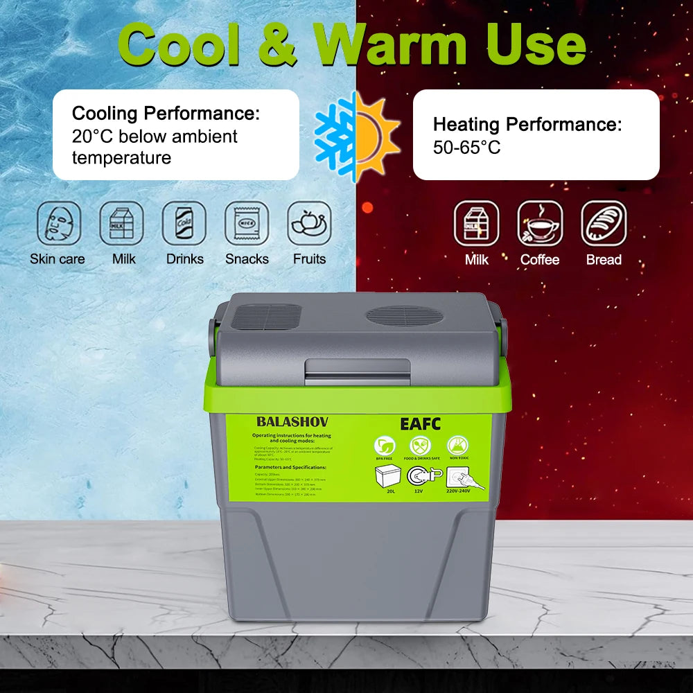 Portable 20L Electric Cooling and Heating Fridge for Travel - 5