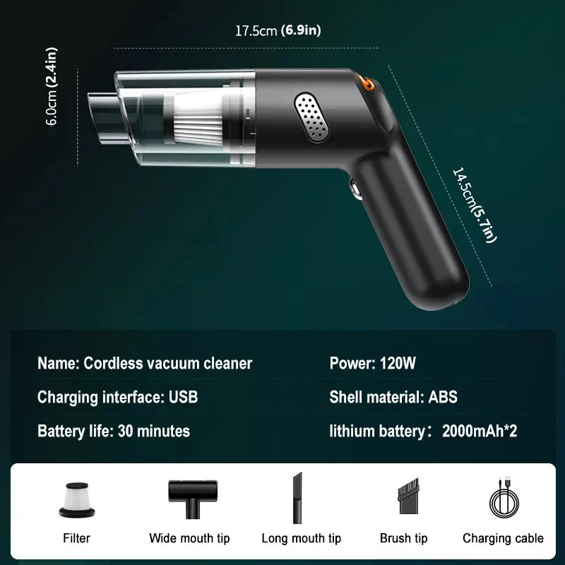 Portable Wireless Handheld Vacuum for Car and Home - 2