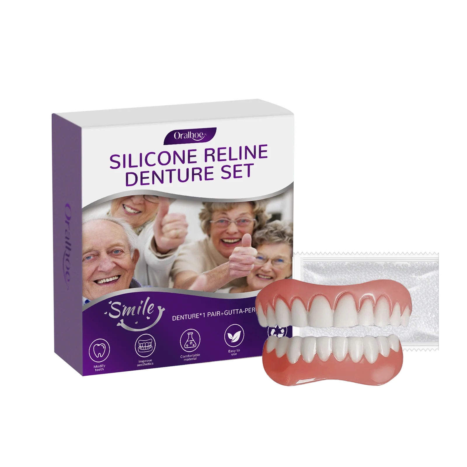Cosmetic Silicone Denture Set for Natural Smile - 7