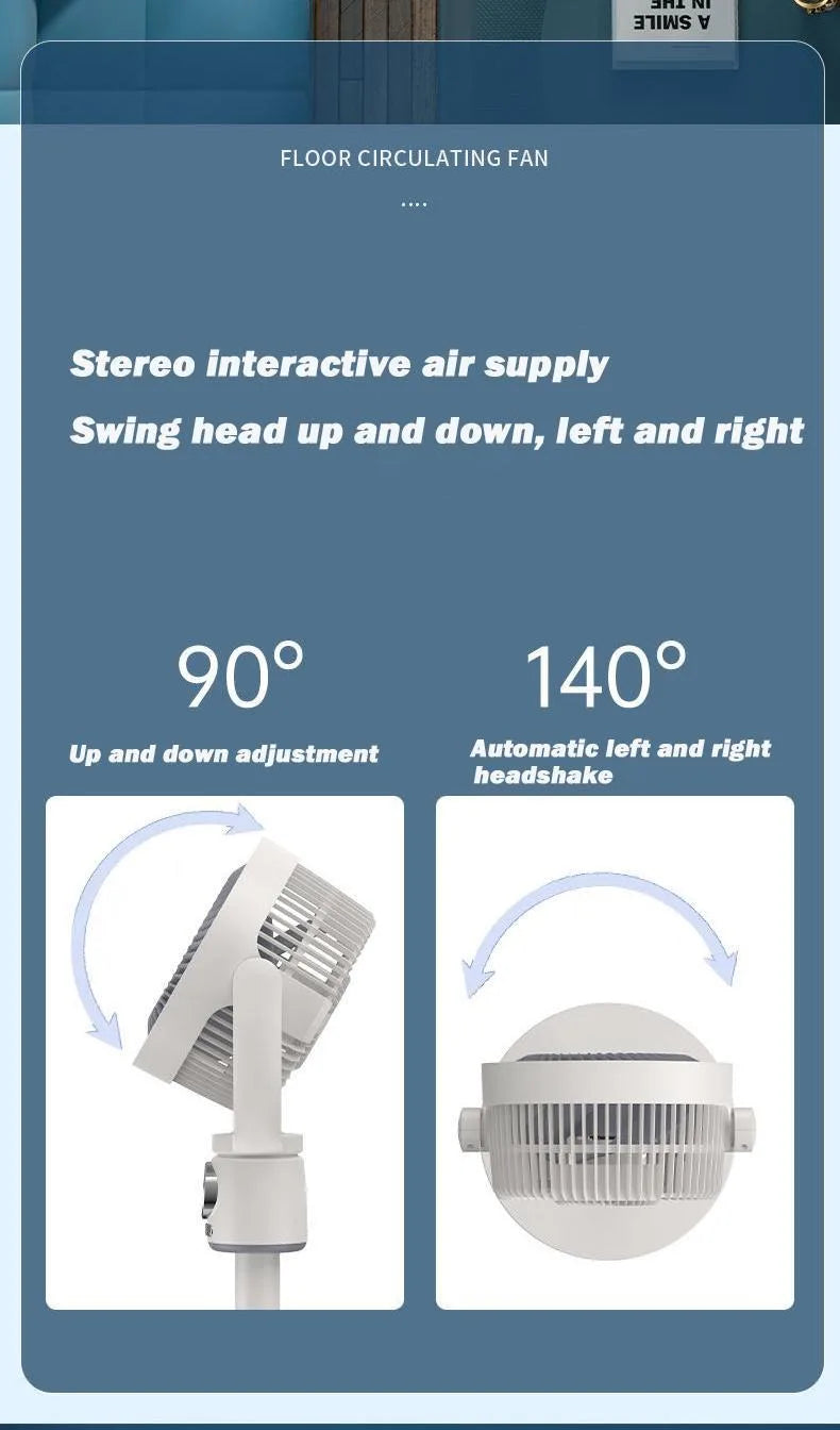 Rechargeable Portable Air Circulation Floor Fan