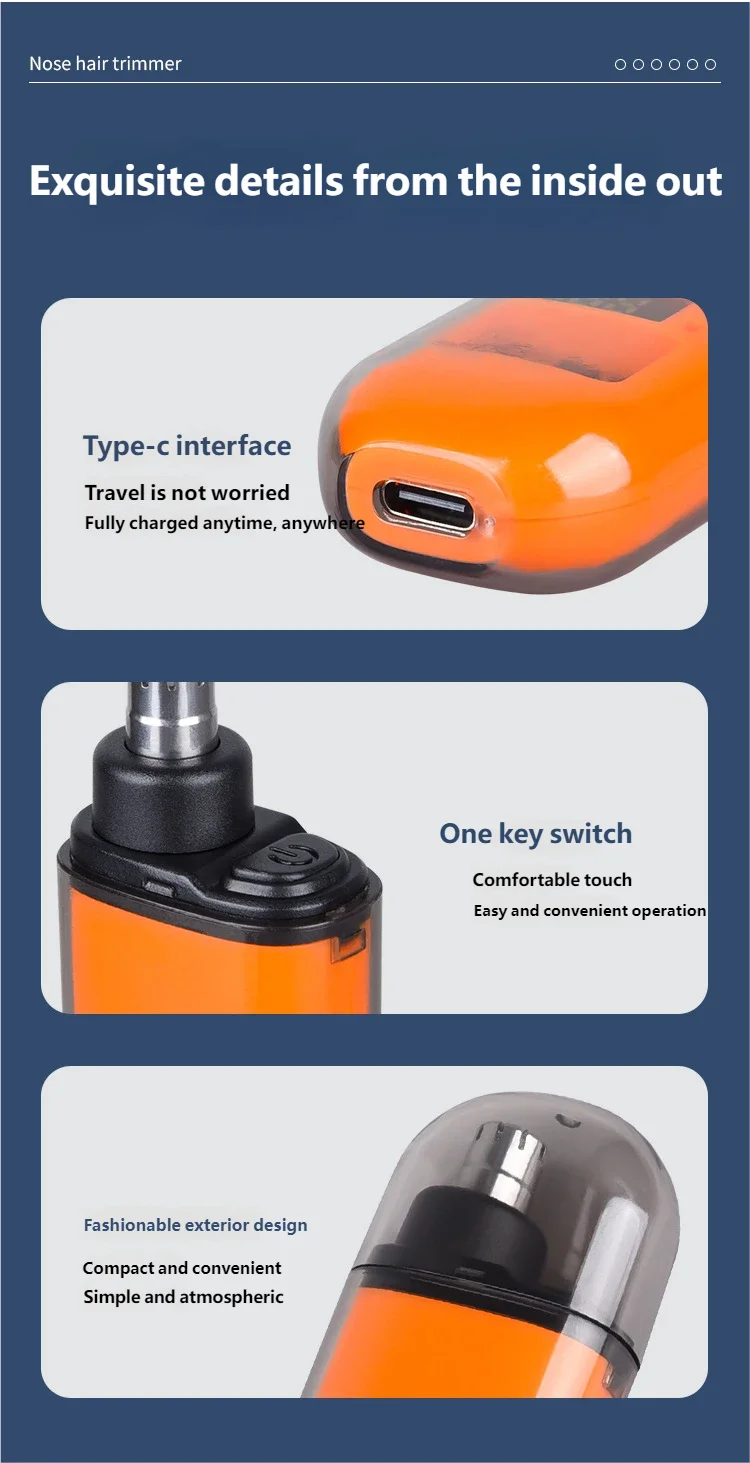 Rechargeable Portable Nose and Ear Hair Trimmer - 18