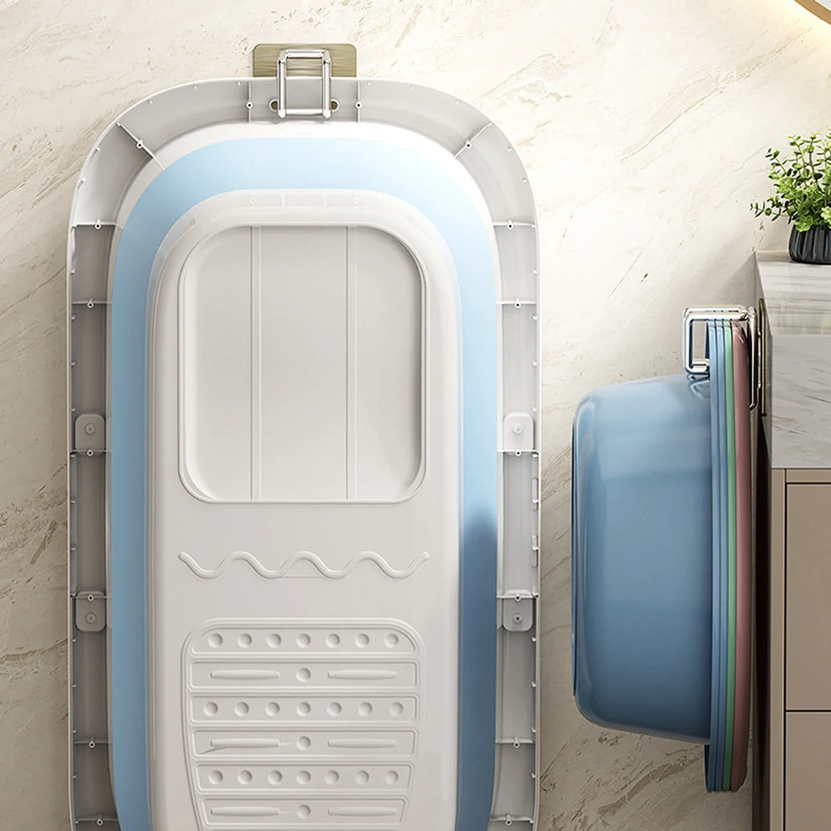 Self-Adhesive Wall-Mounted Washbasin and Storage Hook