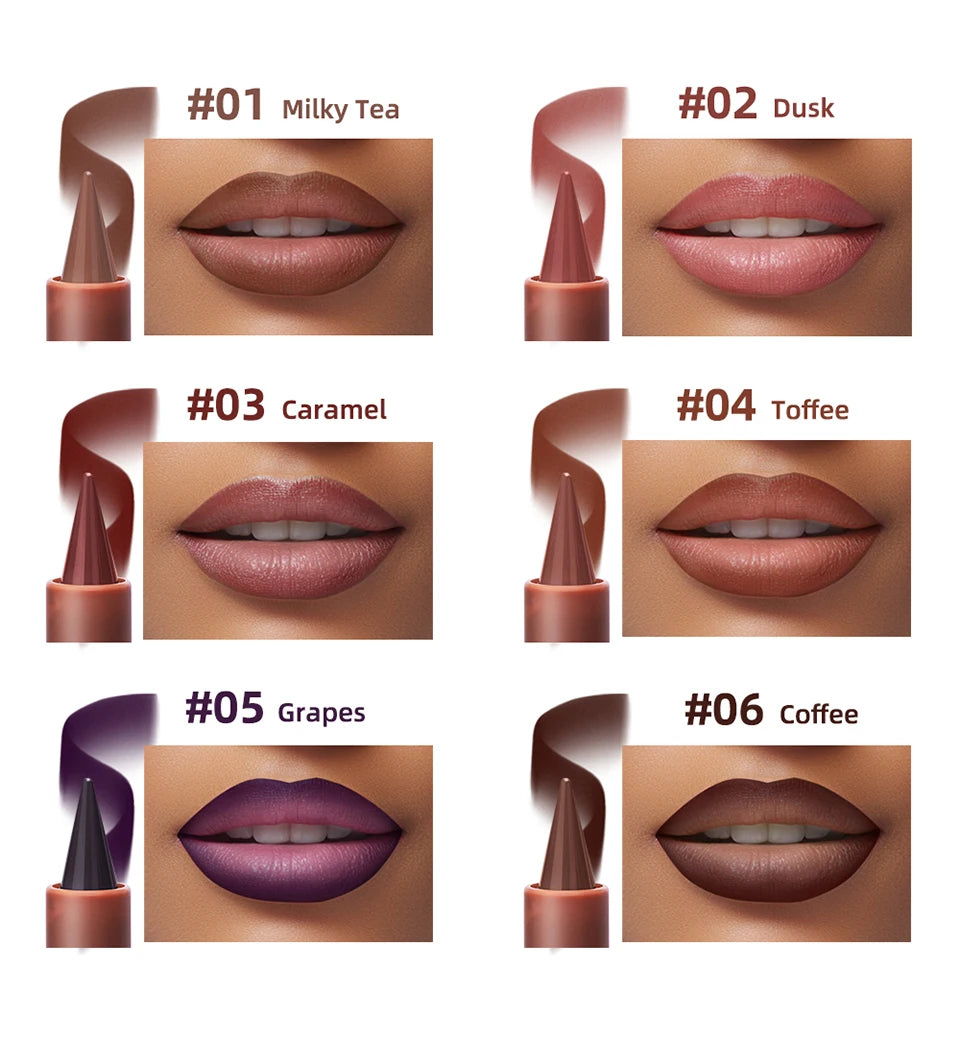 2-in-1 Waterproof Matte Lip Liner and Lipstick Crayon - 10